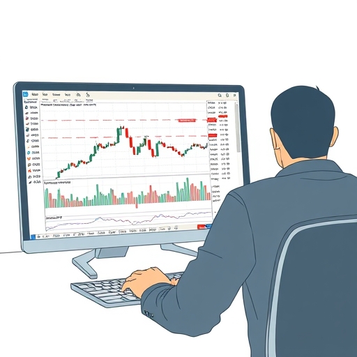 ภาพแสดงอินเตอร์เฟซการซื้อขายของ MetaTrader 4