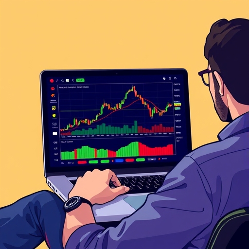 กราฟการซื้อขายที่แสดงแนวโน้มการเพิ่มขึ้นในตลาดการเงิน