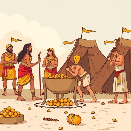 ภาพการแลกเปลี่ยนสินค้าโบราณ