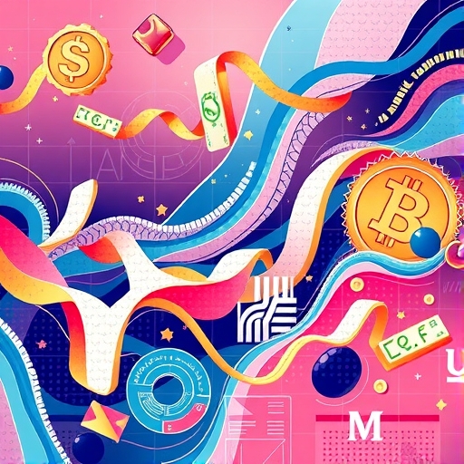 แสดงภาพการแลกเปลี่ยนสกุลเงินที่มีสีสันและไหลลื่น