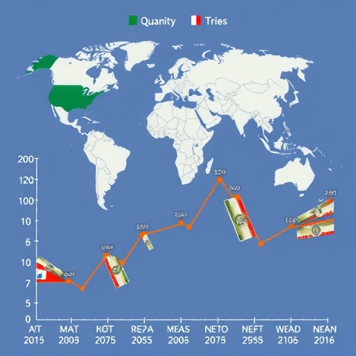 กราฟแสดงแนวโน้มของสกุลเงินที่อ่อนค่าที่สุด
