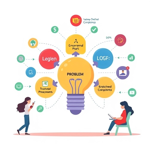 แสดงภาพการทำงานร่วมกันขององค์ประกอบในการแก้ไขปัญหาในชีวิตประจำวัน