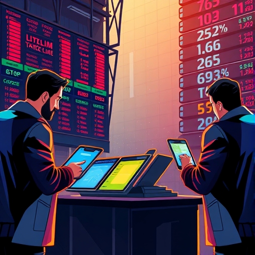 นักลงทุนที่กำลังบริหารจัดการหุ้นในสภาพแวดล้อมการซื้อขายดิจิทัล