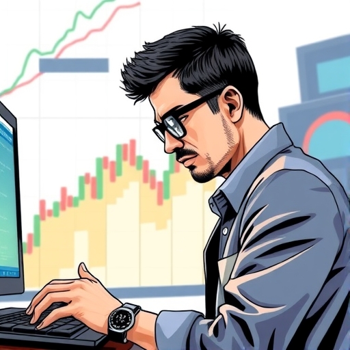 นักเทรดที่มองโครงสร้างกราฟและวิเคราะห์ราคา
