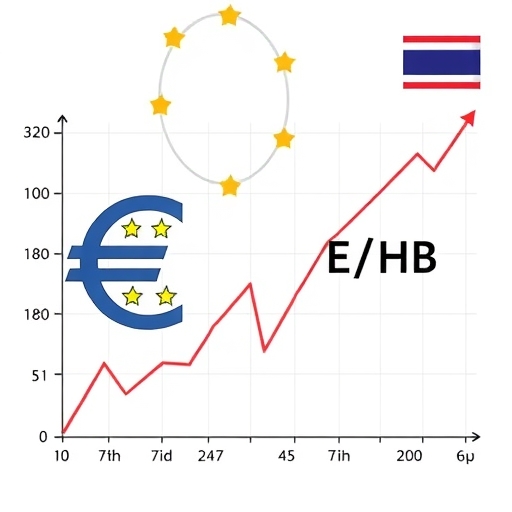 ภาพการแลกเปลี่ยนเงินเยอรมันยูโรและเงินบาทไทย