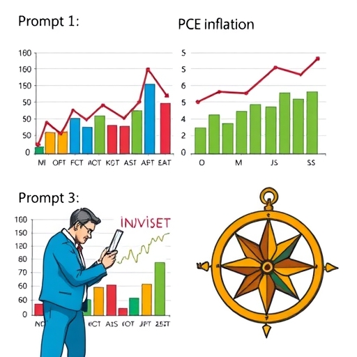 เข็มทิศสัญลักษณ์การนำทางในตลาดเศรษฐกิจ
