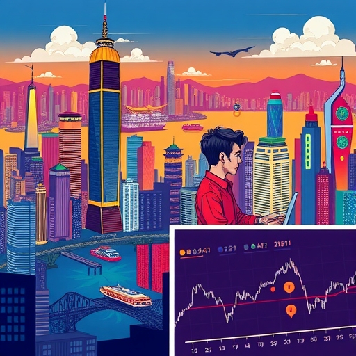 นักลงทุนที่กำลังวิเคราะห์ข้อมูลของดัชนีฮั่งเส็ง