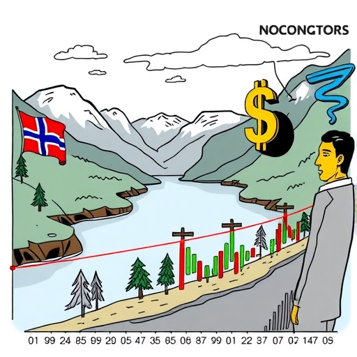 ทิวทัศน์ของนอร์เวย์ที่มีสัญลักษณ์เงิน