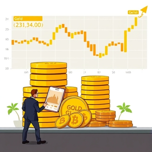 ทองคำในตลาดกับราคาเดียวกันที่ผันผวน