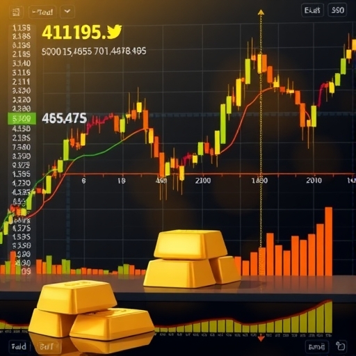 นักเทรดกำลังวิเคราะห์แนวโน้มตลาดทองคำด้วยเครื่องมือทางเทคนิค