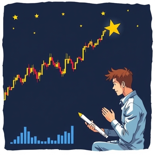 การแสดงภาพแท่งเทียนดาวตกในกราฟการเงิน