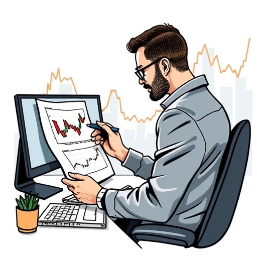 นักเทรดกำลังวิเคราะห์แผนภูมิหุ้น
