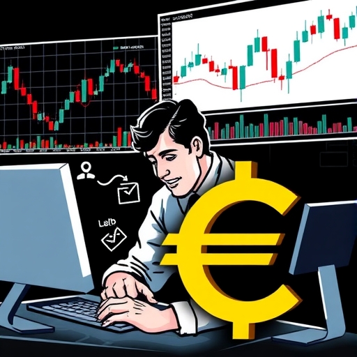 นักเทรดกำลังวิเคราะห์อัตราแลกเปลี่ยน GBP และ EUR