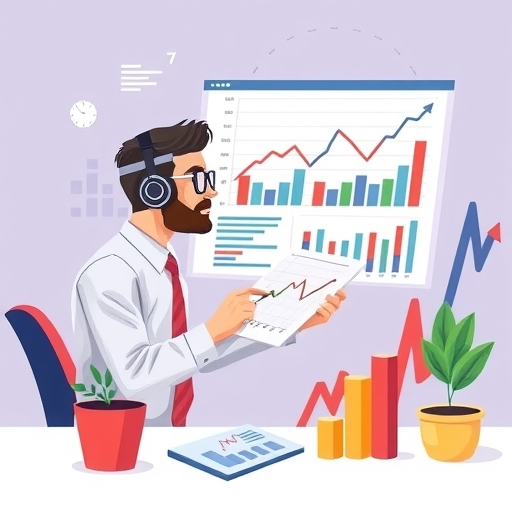 นักลงทุนวิเคราะห์แนวโน้มการตลาดด้วยกราฟ