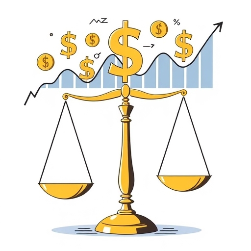 เครื่องชั่งที่แสดงถึงผลกระทบของมูลค่าเงินต่อเศรษฐกิจ