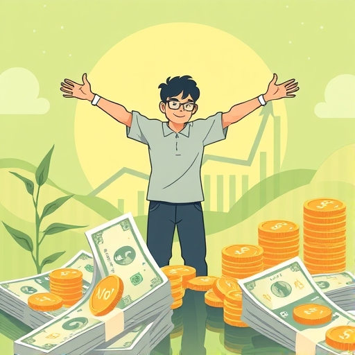 การแสดงถึงความมั่งคั่งผ่านสัญลักษณ์เงินและการเงินทันสมัย