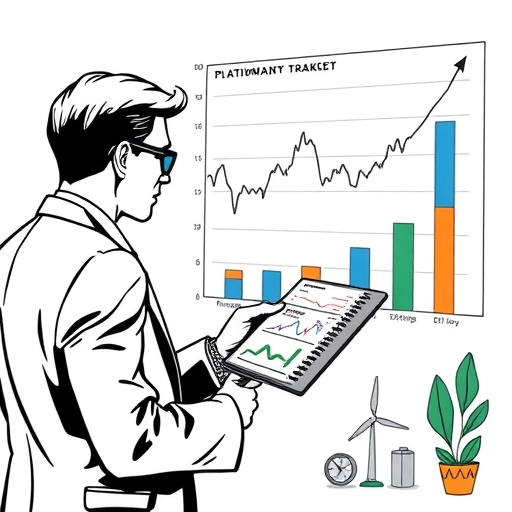 นักลงทุนกำลังวิเคราะห์ข้อมูลตลาดแพลทินัมกับกราฟ