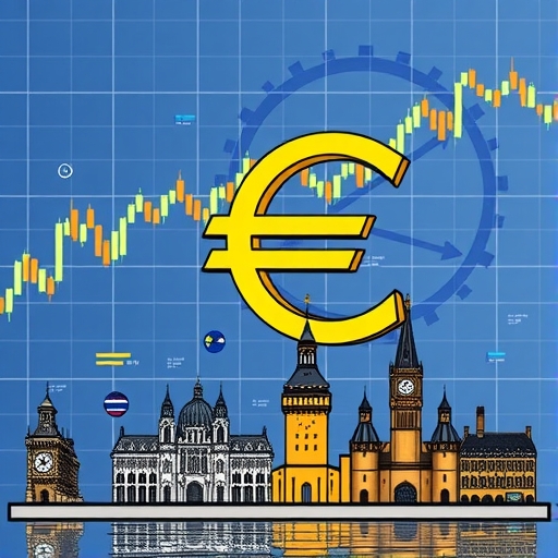 แลนด์มาร์คในยุโรปที่มีแผนภูมิทางการเงินซ้อนทับ