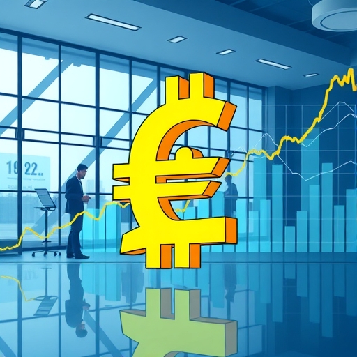 แสดงเศรษฐกิจโลกที่มีสัญลักษณ์สกุลเงินที่เชื่อมต่อกัน