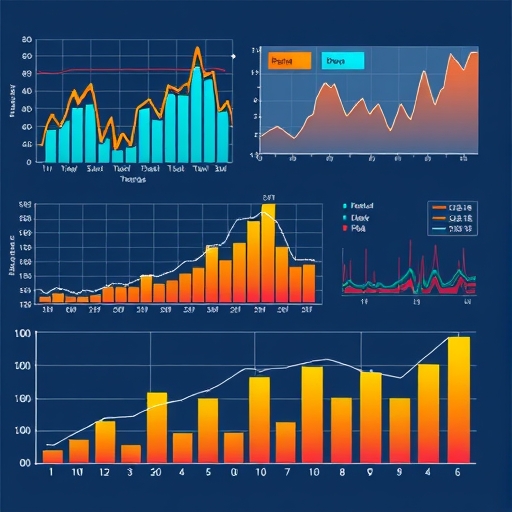 กราฟทางการเงินที่มีสีสัน