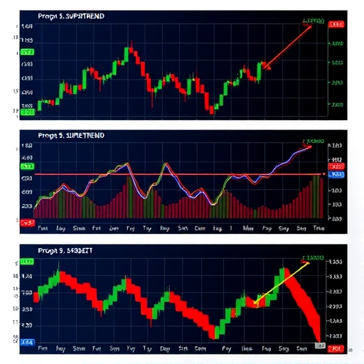 การแสดงแนวโน้มขาขึ้นและขาลงด้วยเส้น SuperTrend ที่มีสีสดใส