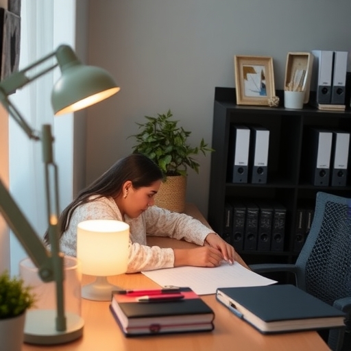 一位人員正在專注地整理他們的書桌