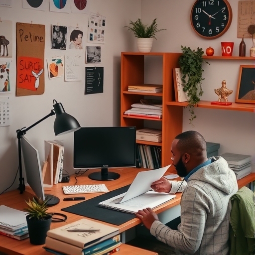 一位交易者正在整理他們的工作空間