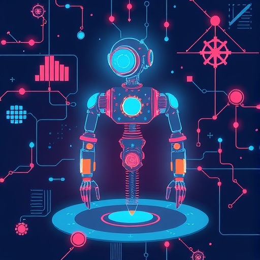 人工智慧技術進步的插畫