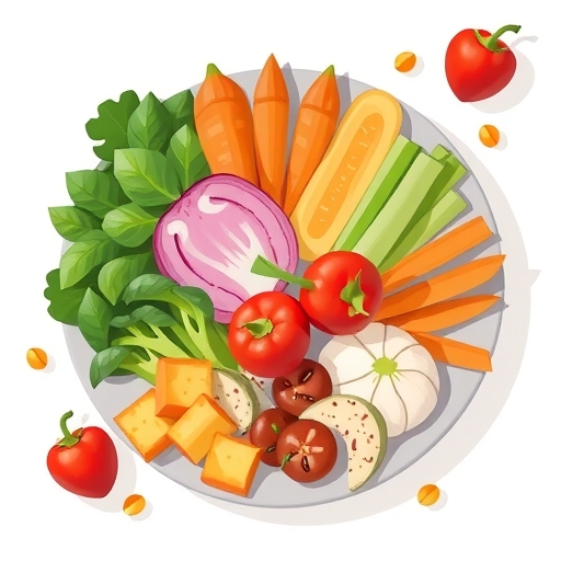 一頓包含新鮮食材的均衡餐點插圖