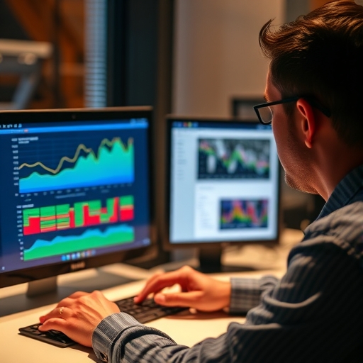 一位分析師正在審視經濟數據。