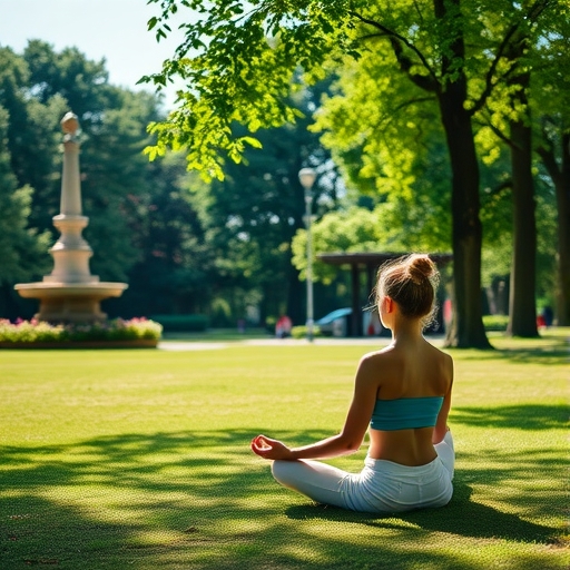 一位人士在寧靜公園中冥想