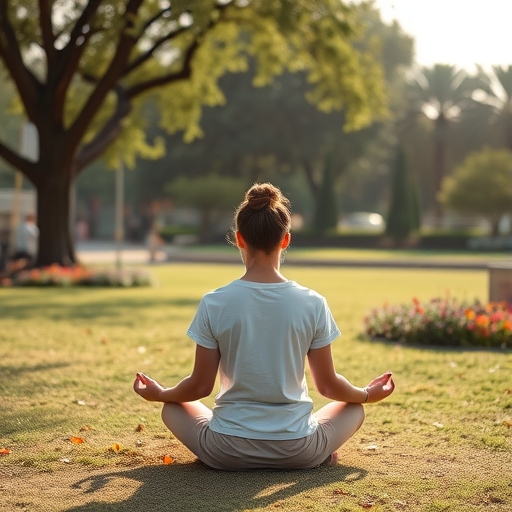 一位人士在寧靜公園中冥想