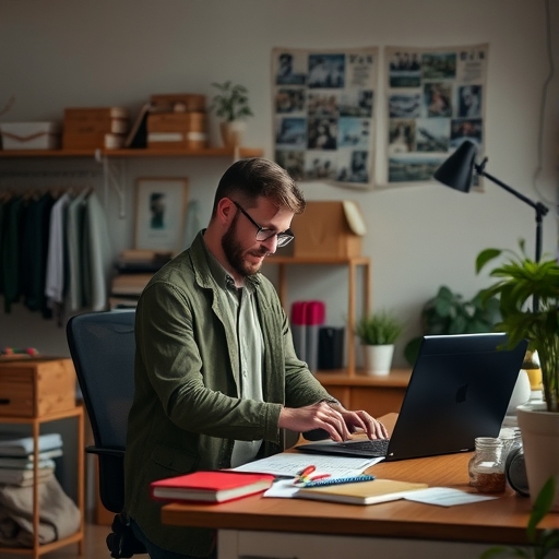 一個人正在整理他們的工作空間
