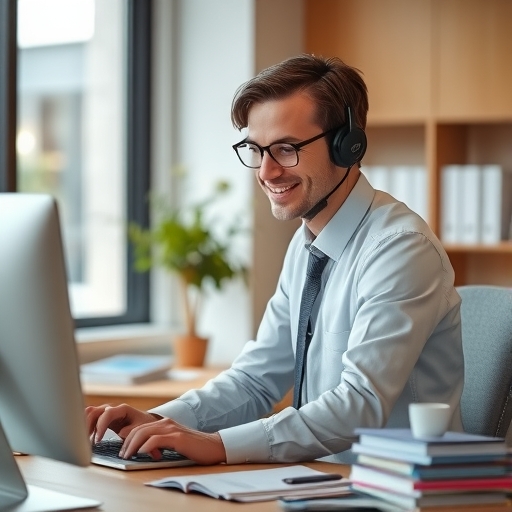 一位在辦公室高效工作的人