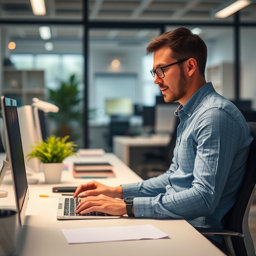 一位在辦公室高效工作的人