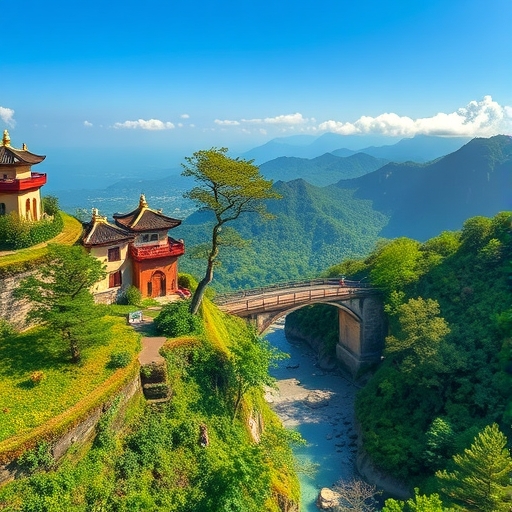 台灣某處寧靜的隱藏秘境景色。