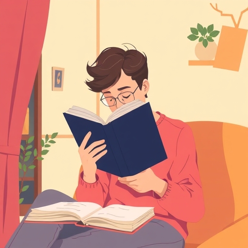 一個人正在閱讀書籍