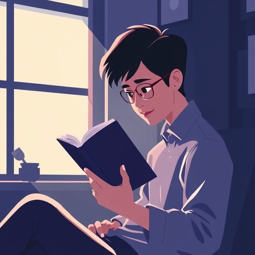 一個人正在閱讀書籍