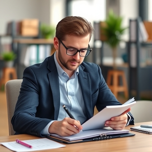 一位辦公室員工正在使用規劃器