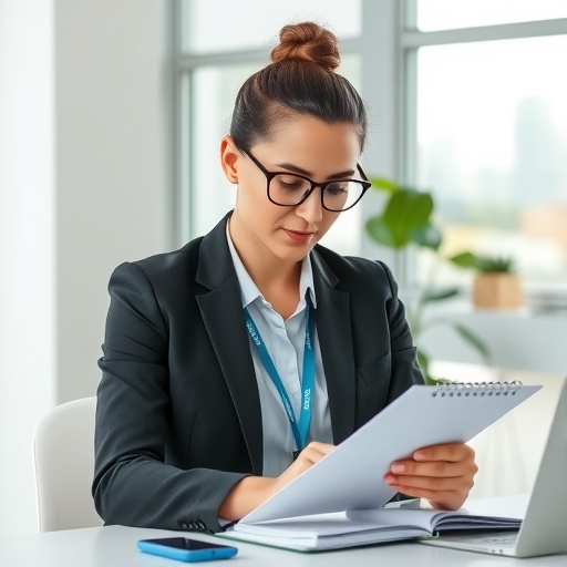 一位辦公室員工正在使用規劃器