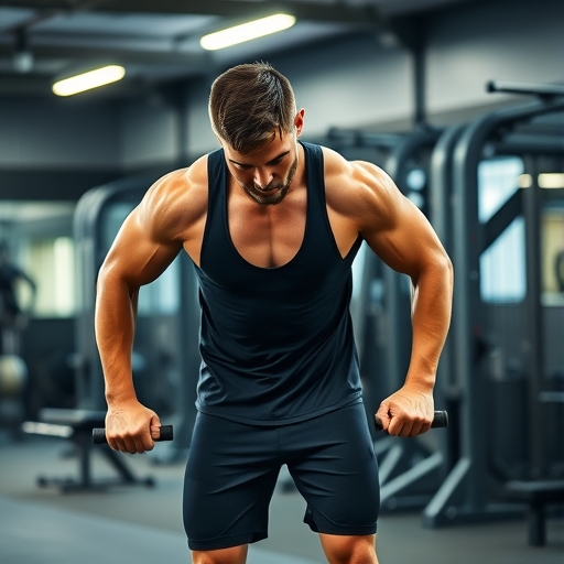 一位運動員在健身房訓練