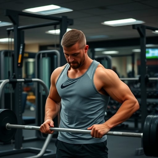 一位運動員在健身房訓練