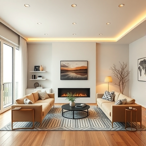 一個舒適現代的客廳內部