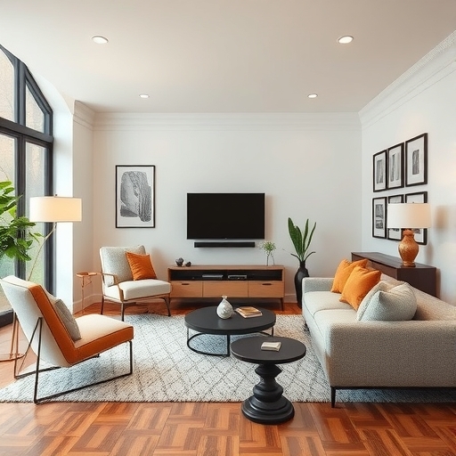 一個舒適現代的客廳內部