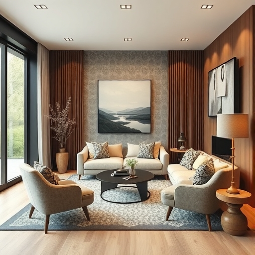 一個舒適現代的客廳內部