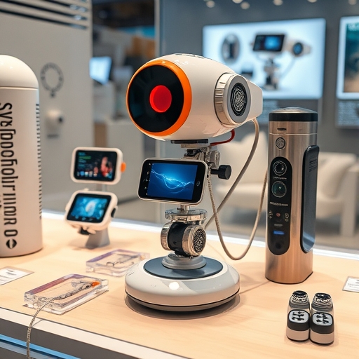 一個複雜的未來科技裝置,帶有發光線路。