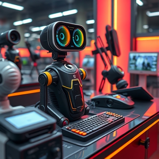 一個發光的未來科技全息介面。