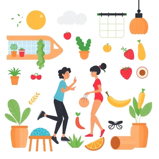 一張描繪健康生活方式的插圖