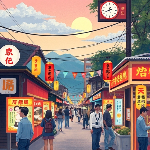 台灣夜市的插畫