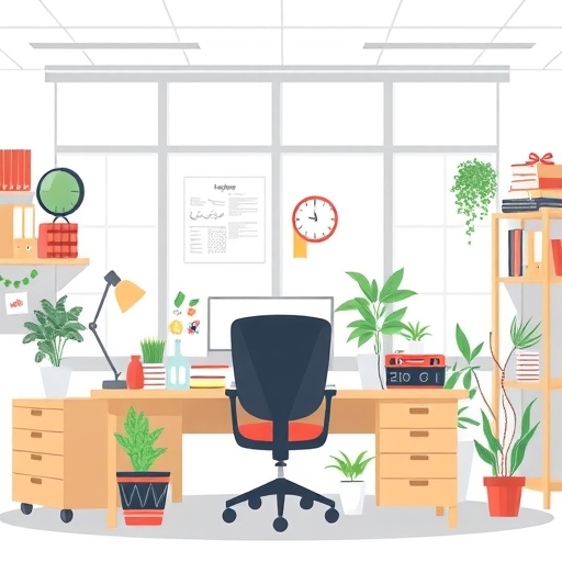 繁忙辦公室的插圖